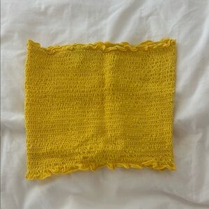 Yellow Smocked Tube Top